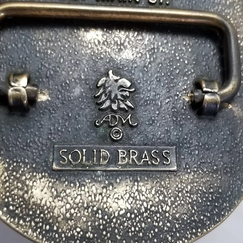 TABC‎ Texas Anglers Bass Club Brass Belt Buckle Fishing Western Style